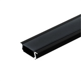 фото 2 -Алюминиевый профиль ЧЕРНЫЙ + ЧЕРНЫЙ экран для светодиодной ленты (комплект, ВРЕЗНОЙ, 2000х22х6мм)