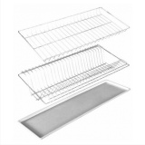 Сушка 900мм ХРОМ матовый (посудосушитель 2х уровневый с поддоном)