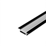 фото 2 -Алюминиевый профиль ЧЕРНЫЙ с экраном для светодиодной ленты (3М, комплект, ВРЕЗНОЙ, 3000*22*7мм)