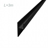 фото 1 -Плинтус-планка h для столешницы (6мм, ЧЕРНЫЙ матовый, L=3м, алюминий, VE-38)