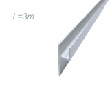 Плинтус-планка h для столешницы (4мм, МАТОВЫЙ ХРОМ, L=3м, алюминий, VE-13)