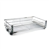 Корзина сушка в НИЖНЮЮ базу 800мм (ДОВОДЧИК СКРЫТЫЙ) с поддоном выдвижная (посудосушитель, KRS08, плоский пруток)