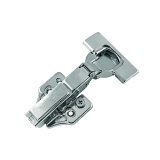 Петля 3D мебельная ПОЛУНАКЛАДНАЯ 90° с доводчиком (PRIMA PROF, slowmotion, 110°, заглушки)