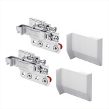 Навесы (лев+прав МЕТАЛЛ) для кухонных шкафов усиленный БЕЛЫЙ (2шт, с крышками, шины в комплекте, еврошуруп, VE-CA-801)