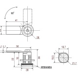 фото 2 -Замок щитовой поворотный 705, d19*30мм (защелка, треугольный ключ)