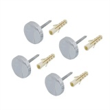 Держатель стекла D17 / h=4мм (Комплект 4шт, ХРОМ, металл, СО СВЕРЛЕНИЕМ d=5мм, СР-J)