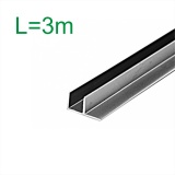 Планка угловая F (L=3m) для стеновой панели 6мм (МАТОВЫЙ ХРОМ)