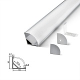 Алюминиевый профиль с экраном для светодиодной ленты (комплект, прямой, УГЛОВОЙ, 2000х16х16)