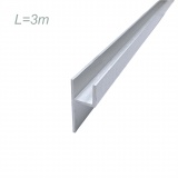 фото 1 -Плинтус-планка h для столешницы (6мм, МАТОВЫЙ ХРОМ, L=3м, алюминий, VE-13)