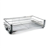 Корзина сушка в НИЖНЮЮ базу 700мм (ДОВОДЧИК СКРЫТЫЙ) с поддоном выдвижная (посудосушитель, KRS06, плоский пруток)