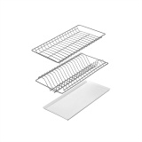 Сушка 500мм ХРОМ матовый (посудосушитель 2х уровневый с поддоном)