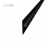 Плинтус-планка h для столешницы (4мм, ЧЕРНЫЙ матовый, L=4м, алюминий, VE-38)