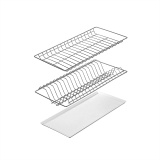 Сушка 600мм ХРОМ матовый (посудосушитель 2х уровневый с поддоном)