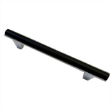 Ручка-скоба L160 хром+черный (черная вставка, RS153 Black)